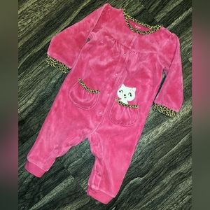 NEW Carter's Super Cute Velour One Piece Romper Jumpsuit 12 months